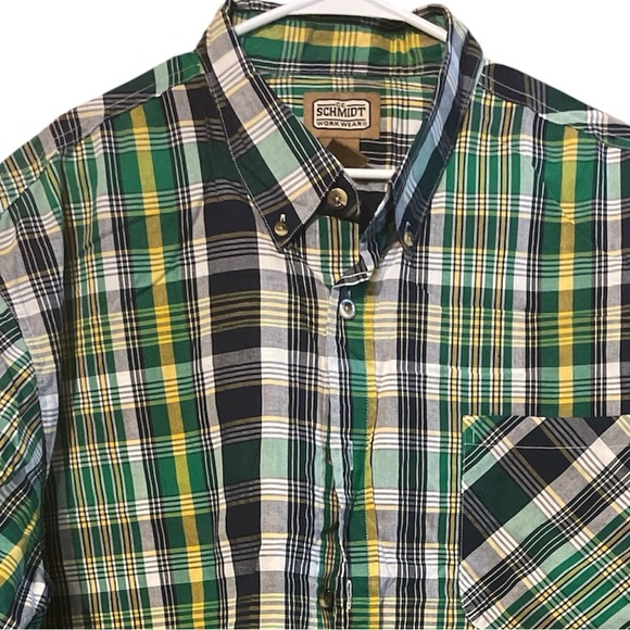 CE Schmidt Workwear Other - CE Schmidt Work Wear Short-Sleeve Plaid Button-Up Shirt in Green/Black
